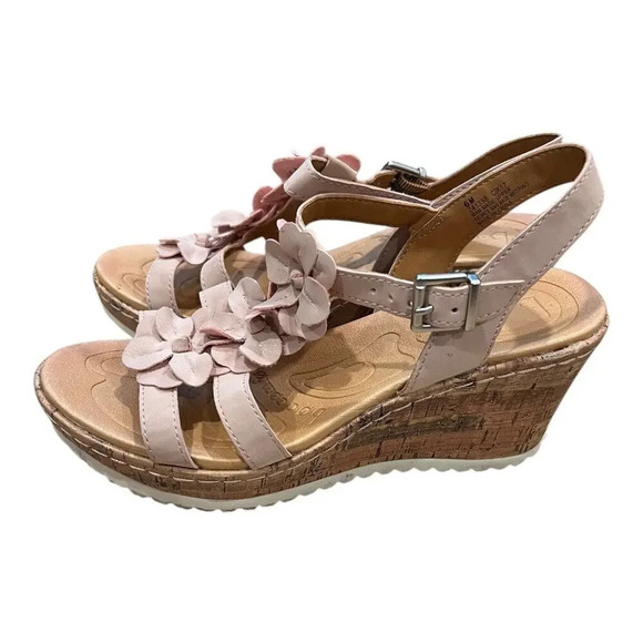 Boc Patsy Pink  Leather Cork Wedge Sandal - Picture 1 of 7